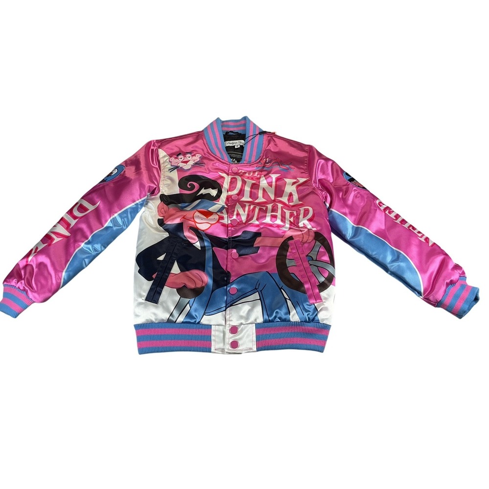 Headgear Classics‎ Pink Panther Satin Bomber Varsity Jacket Youth M NWT Retro